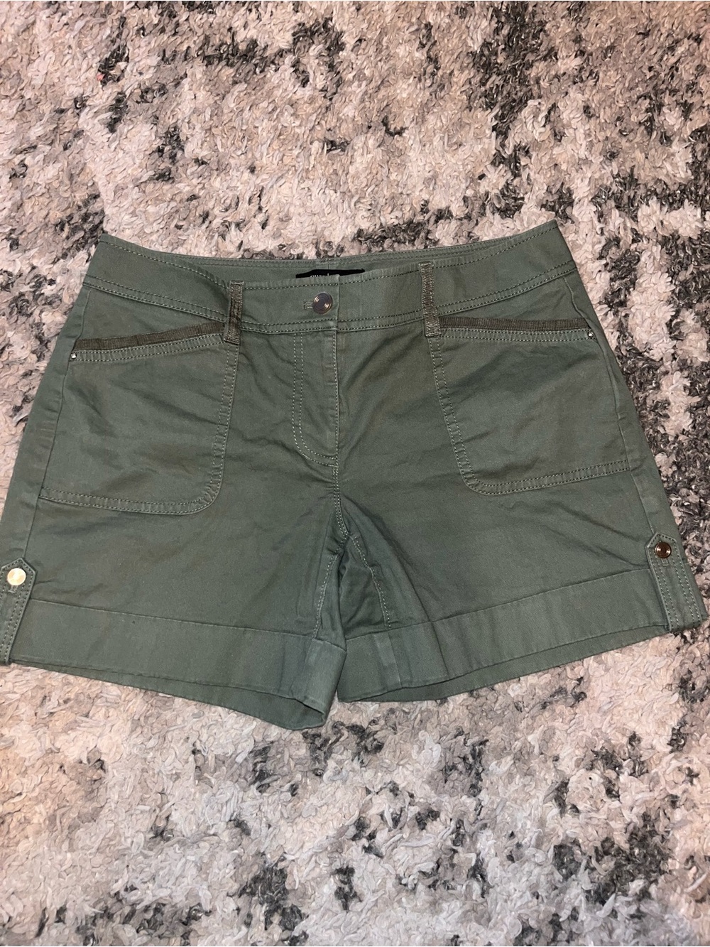 White House Black Market Olive Green Utility Bermuda Shorts